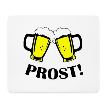 bier prost - Mousepad (Querformat) - Weiß - Vorne