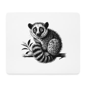 Lémuriens - Tapis de souris (format paysage) - blanc - Devant