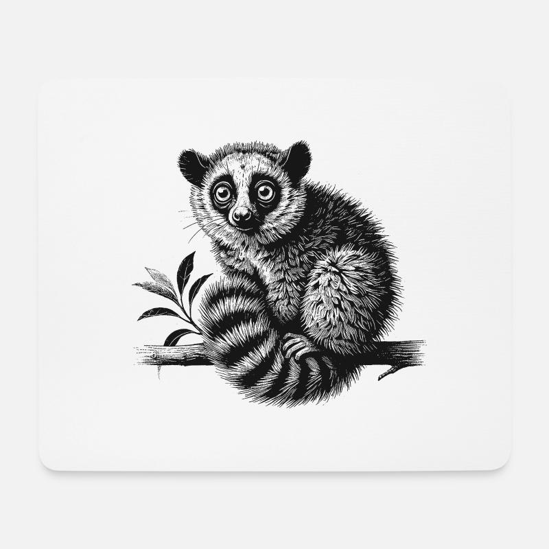 Lemuren - Mousepad (Querformat) - Weiß