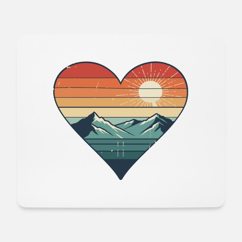 Reisen Retro Vintage Valentinstag - Mousepad (Querformat) - Weiß