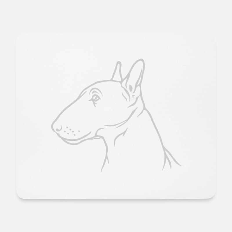 Miniatur Bullterrier Kopf im Profil - Mousepad (Querformat) - Weiß