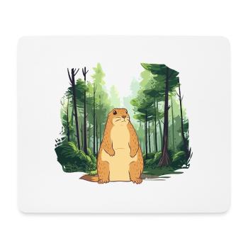 Starke Murmeltier-Naturlandschaft - Mousepad (Querformat) - Weiß - Vorne