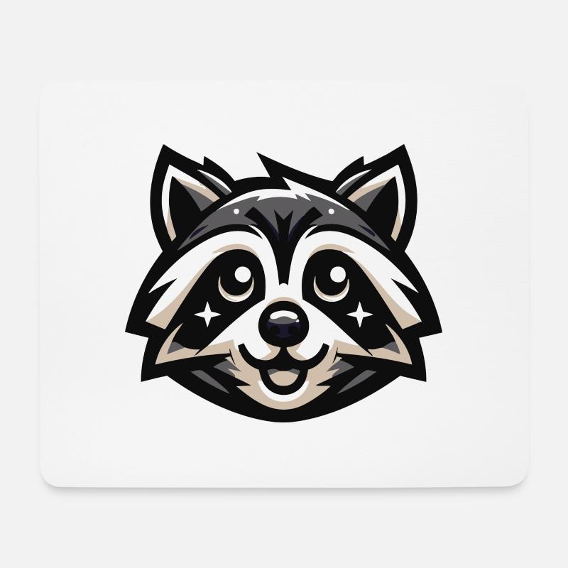 Waschbär Stareyes - Mousepad (Querformat) - Weiß