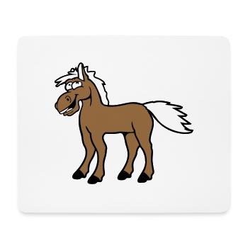 Pferd Lacht Komisch Lustige Grimasse Albern Comic - Mousepad (Querformat) - Weiß - Vorne
