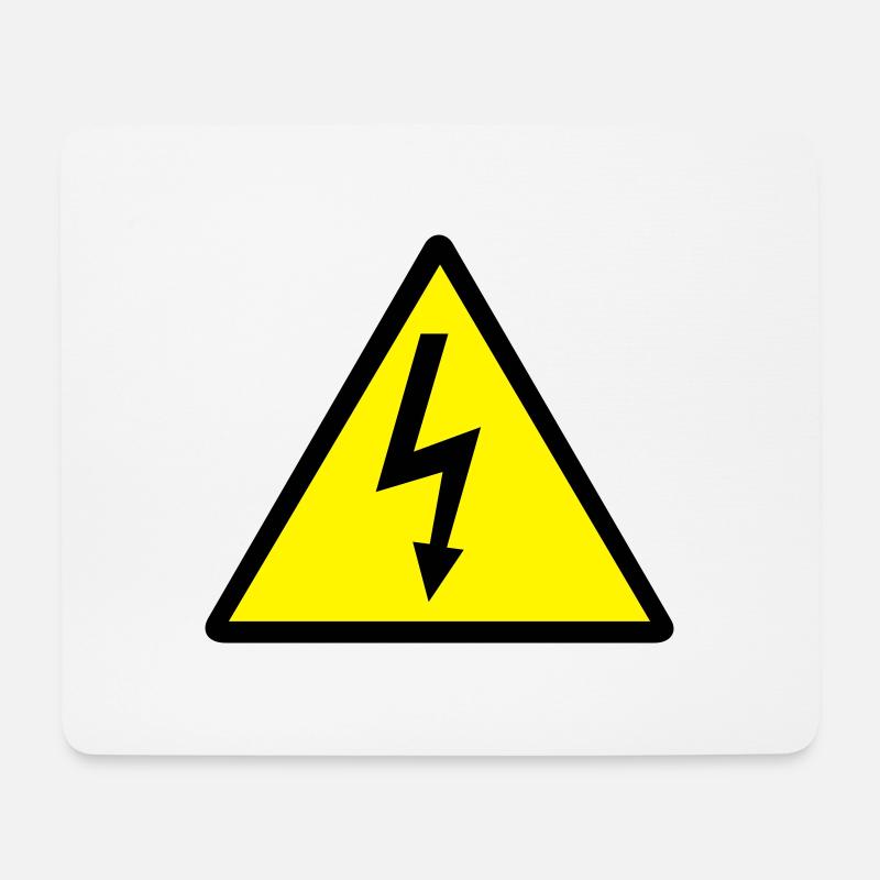 Attention,Symbole,Foudre,Électicité - Tapis de souris (format paysage) - blanc