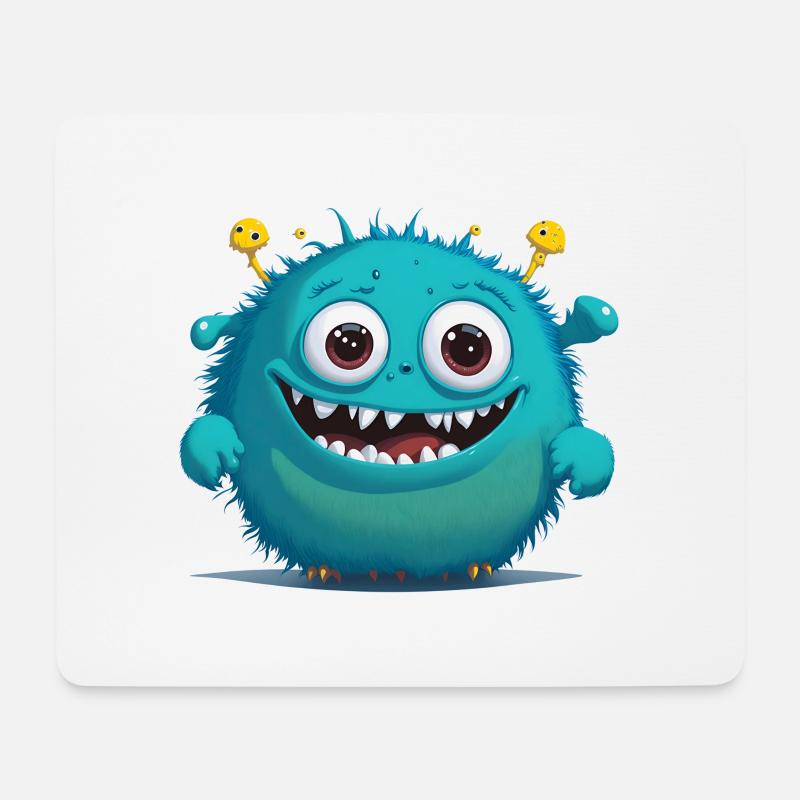 kleines blaues Monster - Mousepad (Querformat) - Weiß