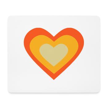 coeur orange motif coeur orange rétro des années 70 - Tapis de souris (format paysage) - blanc - Devant