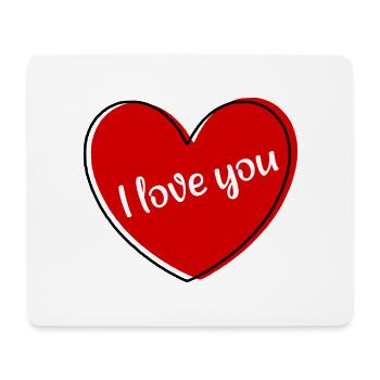 rotes Herz rot Herz Geschenk Valentinstag  - Mousepad (Querformat) - Weiß - Vorne