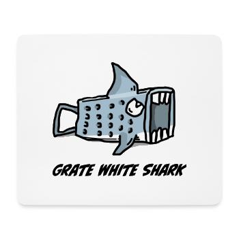 Grate White Shark – animal print - Mousepad (Querformat) - Weiß - Vorne