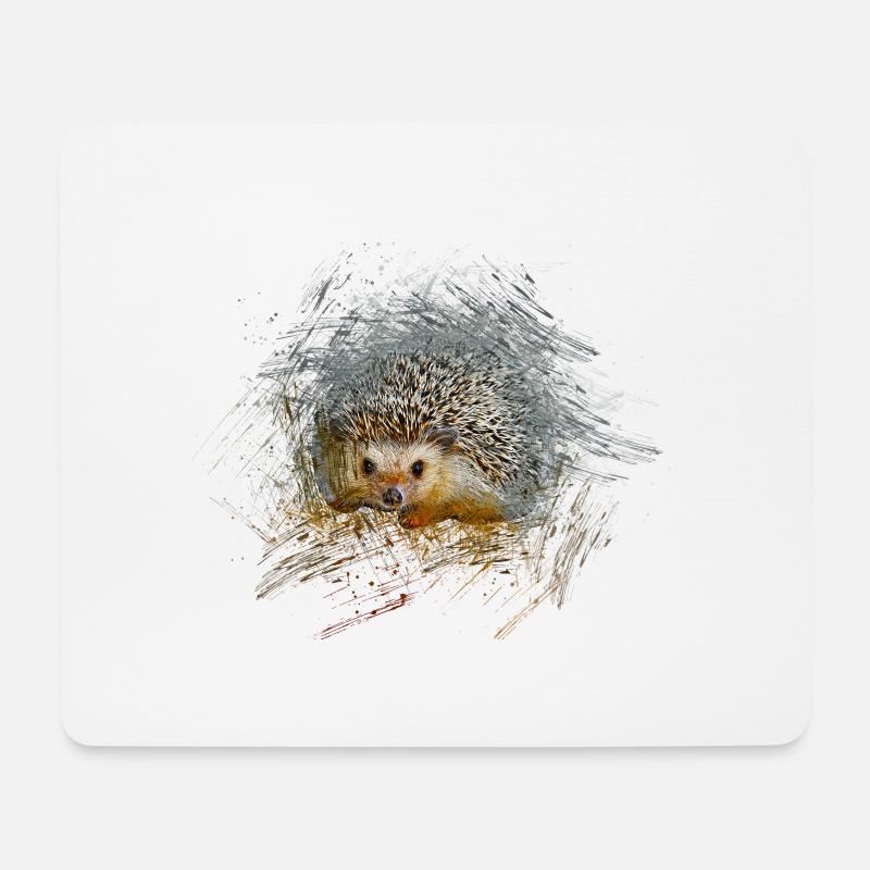 Igel - Mousepad (Querformat) - Weiß