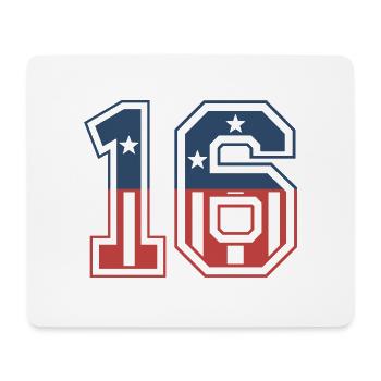Nummer 16 USA - Mousepad (Querformat) - Weiß - Vorne