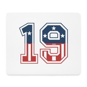 Numéro 19 États-Unis - Tapis de souris (format paysage) - blanc - Devant