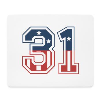 Number 31 USA - Mouse Pad (horizontal) - white - Front