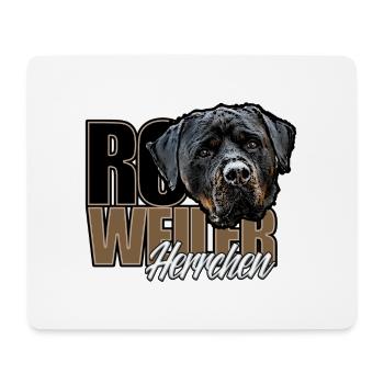 Rottie Herrchen - Mousepad (Querformat) - Weiß - Vorne
