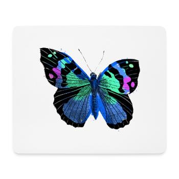 Butterfly, colorful, blue, illustration - Mouse Pad (horizontal) - white - Front