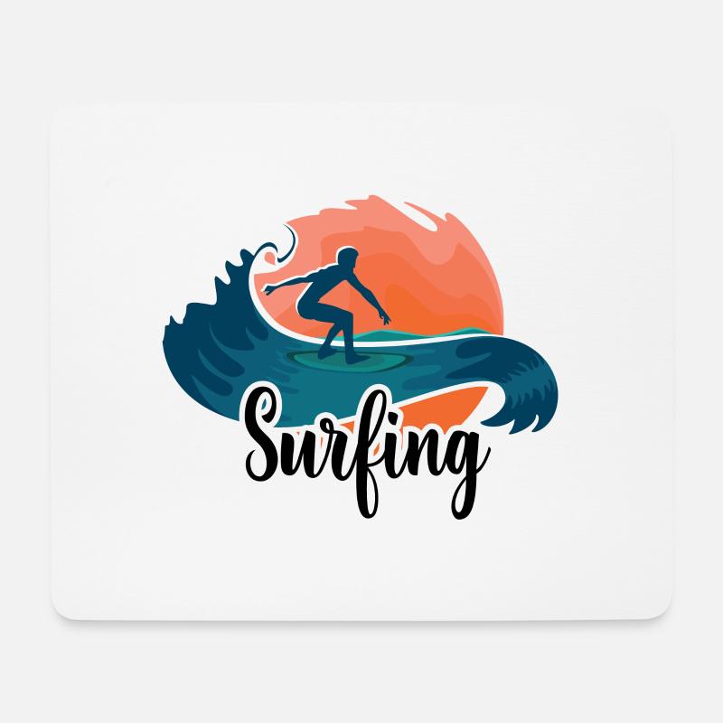 Surfer - Mousepad (Querformat) - Weiß