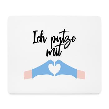 Ich putze mit Herz Liebe - Mousepad (Querformat) - Weiß - Vorne