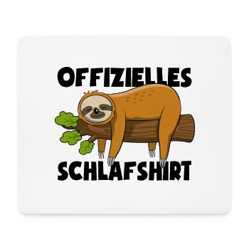 Faultier Offizielles Schlafshirt Pyjama - Mousepad (Querformat) - Weiß - Vorne