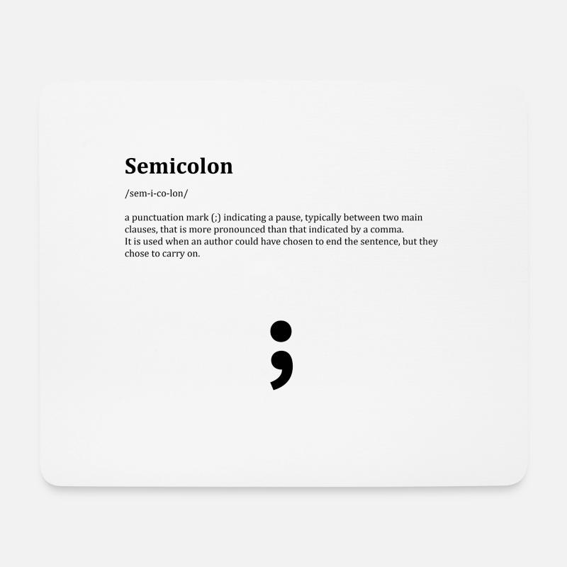 semicolon - Mousepad (Querformat) - Weiß