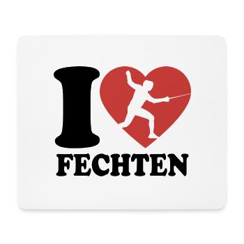 I Love Fechten - Herz - Sport - Mousepad (Querformat) - Weiß - Vorne