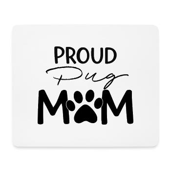 Stolze Puggy Mutter, Mops - Mousepad (Querformat) - Weiß - Vorne
