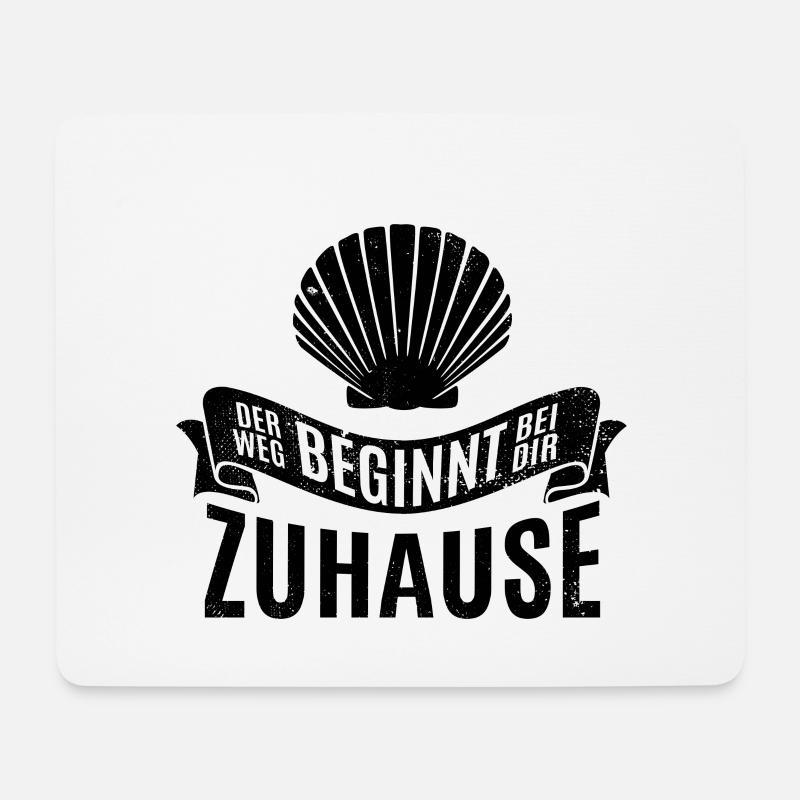 Der Weg beginnt bei dir zu Hause - Camino - Pilger - Mousepad (Querformat) - Weiß