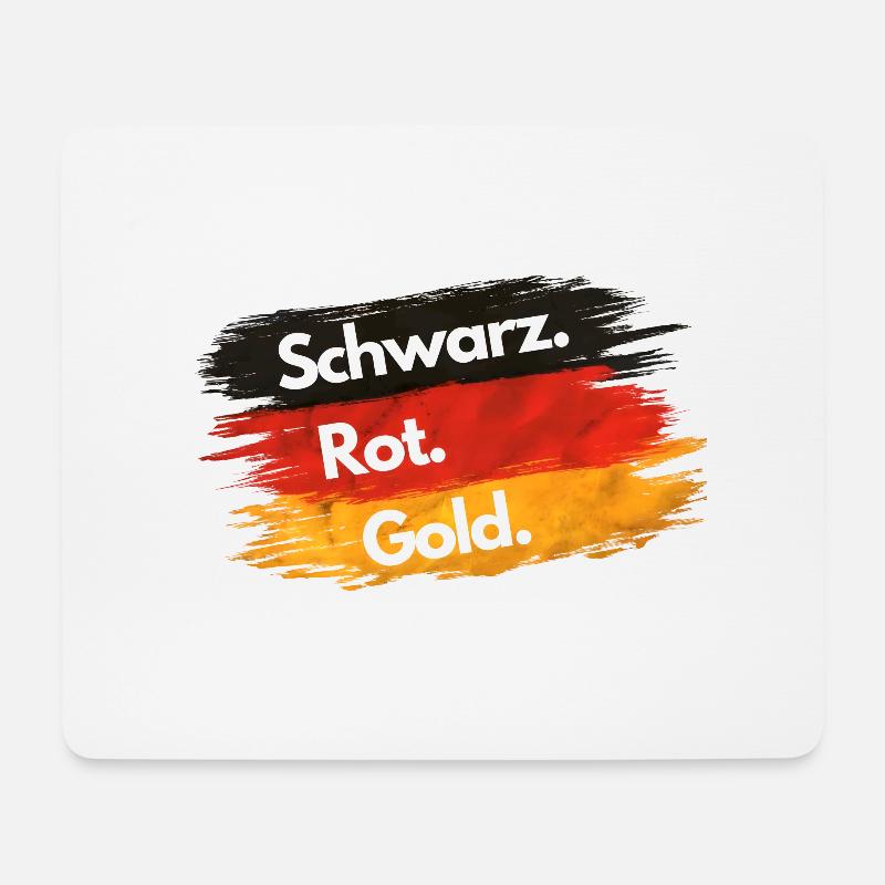 Schwarz - Rot - Gold - Deutschland EM 2024 - Mousepad (Querformat) - Weiß