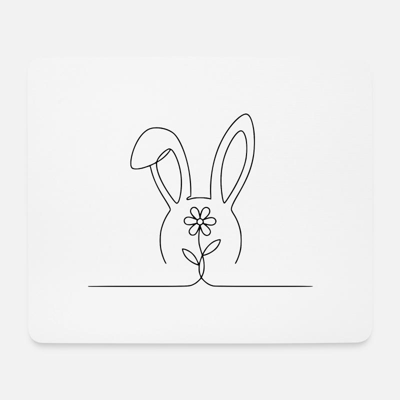 Hase - Mousepad (Querformat) - Weiß