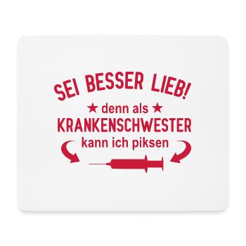 Krankenschwester kann piksen - Mousepad (Querformat) - Weiß - Vorne