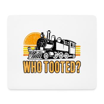 Who Tooted Funny Retro Model Railroad Steam Trains - Mouse Pad (horizontal) - white - Front