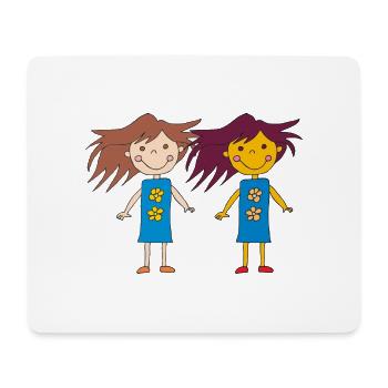 girls friends - Mouse Pad (horizontal) - white - Front