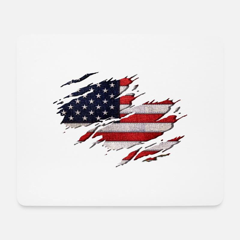New Flag Usa - Mousepad (Querformat) - Weiß