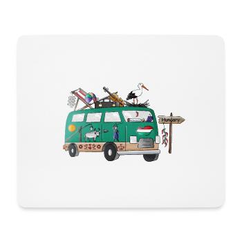Hungary Camper Motif Vanlife Camping Holiday - Mouse Pad (horizontal) - white - Front