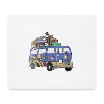 Hippie Camper Motif Vanlife Camping Retro - Mouse Pad (horizontal) - white - Front