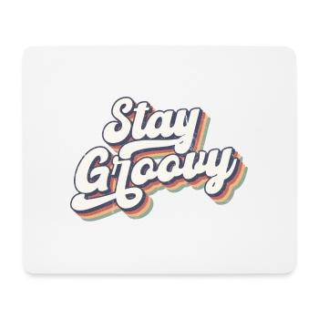 Restez groovy, texte coloré d’inspiration rétro - Tapis de souris (format paysage) - blanc - Devant