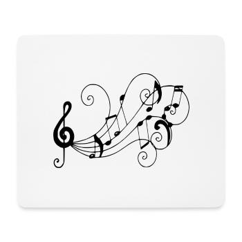 Notes de musique - Tapis de souris (format paysage) - blanc - Devant