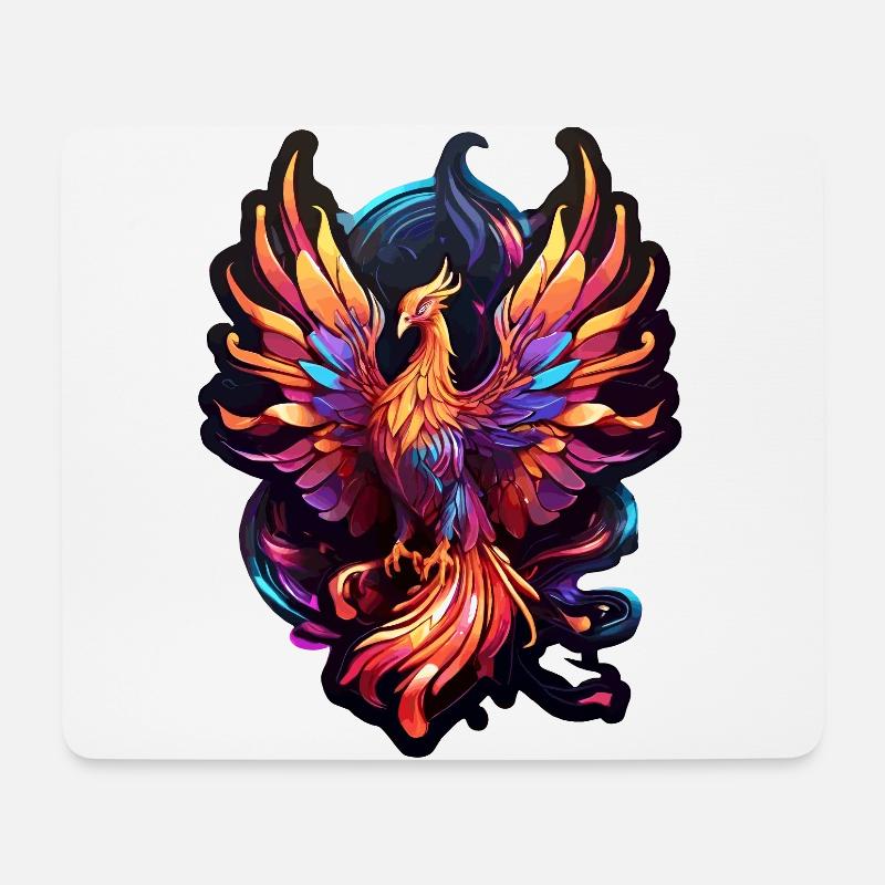 Phönix - Mousepad (Querformat) - Weiß