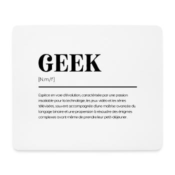 Geek: Définition Humoristique - Cadeau Gamer - Tapis de souris (format paysage) - blanc - Devant