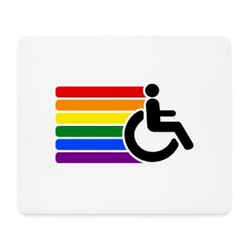Fauteuil roulant Rainbow Handicapé - Tapis de souris (format paysage) - blanc - Devant