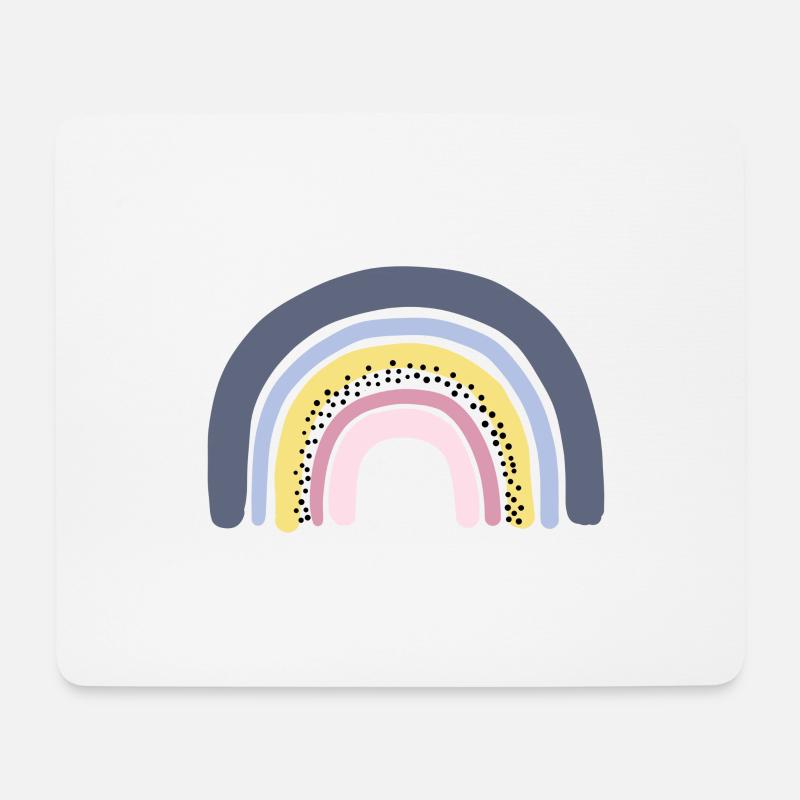 Regenbogen pastell - Mousepad (Querformat) - Weiß