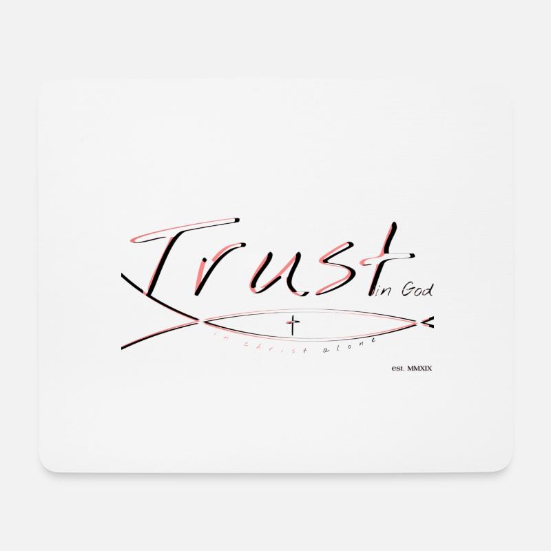 TRUST in God - Mousepad (Querformat) - Weiß