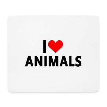 Animaux - J’aime les animaux - Tapis de souris (format paysage) - blanc - Devant