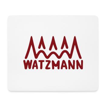 Watzmann-Schriftzug, Alpen Berge im Hintergrund - Mousepad (Querformat) - Weiß - Vorne