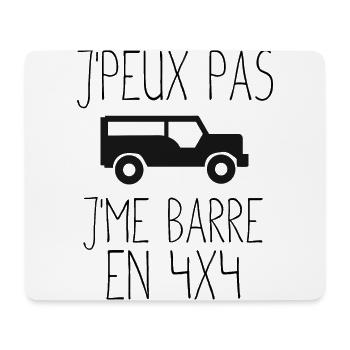 T shirt je peux pas je me barre en 4x4 - Tapis de souris (format paysage) - blanc - Devant