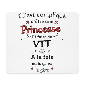 Princesse Et Vtt - Tapis de souris (format paysage) - blanc - Devant