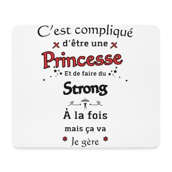 Princesse Et Strong - Tapis de souris (format paysage) - blanc - Devant