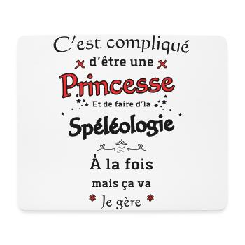Princesse Et Spéléologie - Tapis de souris (format paysage) - blanc - Devant