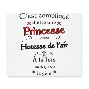 Princesse Et Hotesse - Tapis de souris (format paysage) - blanc - Devant
