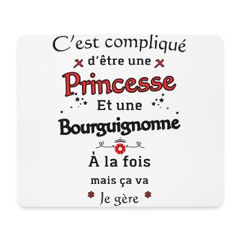 Princesse Bourguignonne - Tapis de souris (format paysage) - blanc - Devant