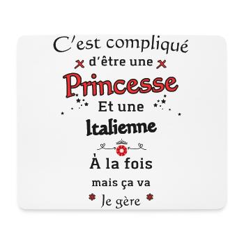 Princesse Italienne - Tapis de souris (format paysage) - blanc - Devant